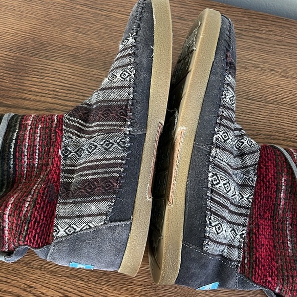 TOMS• Suede Leather Lined Women’s Mid Calf Booties Boots Boho Hippie, Size 5-6.5 - Picture 5 of 9